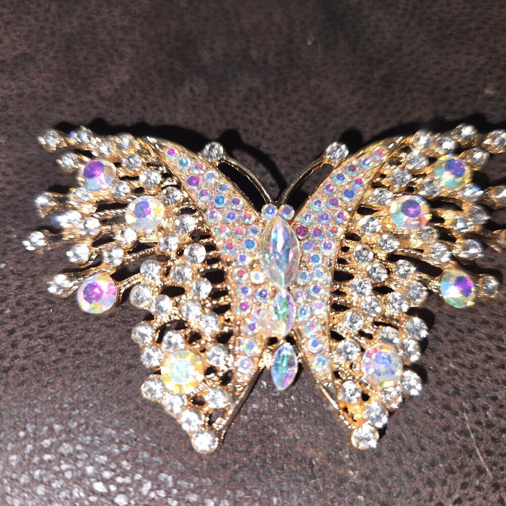 AB Aurora Borealis butterfly brooch